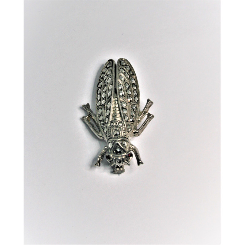 Broche cigale en argent