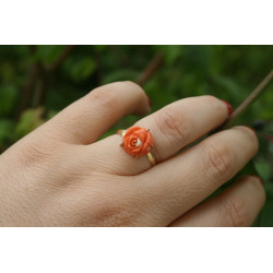 Bague corail rose deals