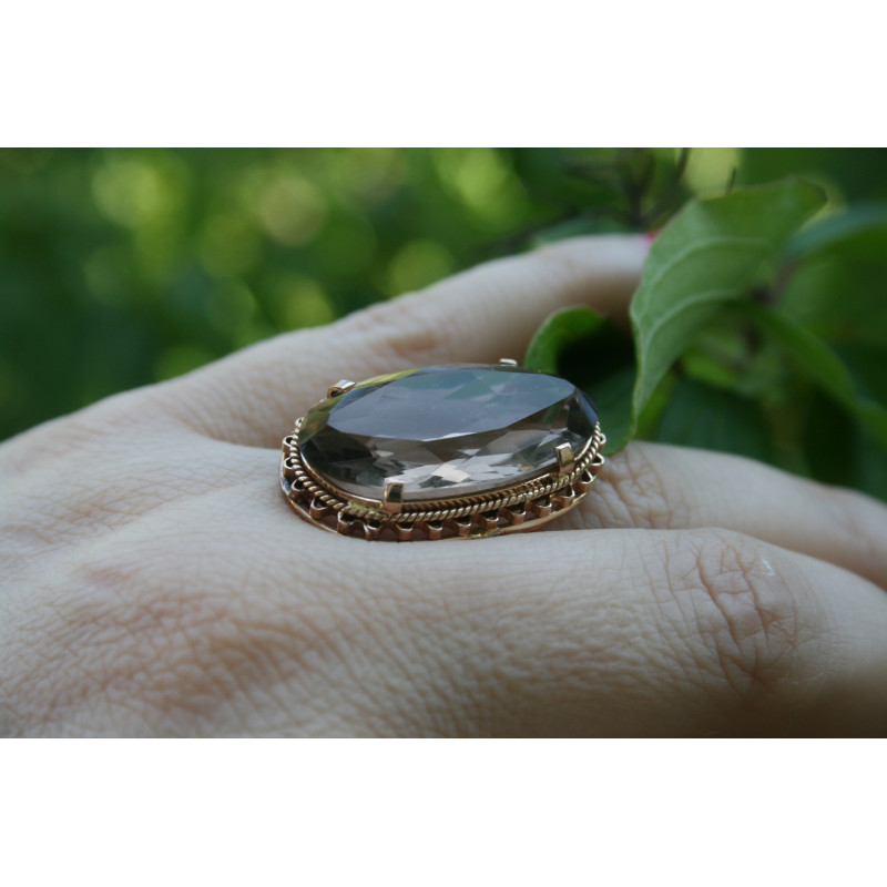 Bague cocktail quartz fumé Bague cocktail quartz fumé