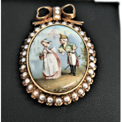 Broche pendentif ancienne or 18 carats
