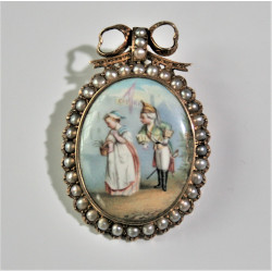 Broche pendentif miniature. 19ème siècle