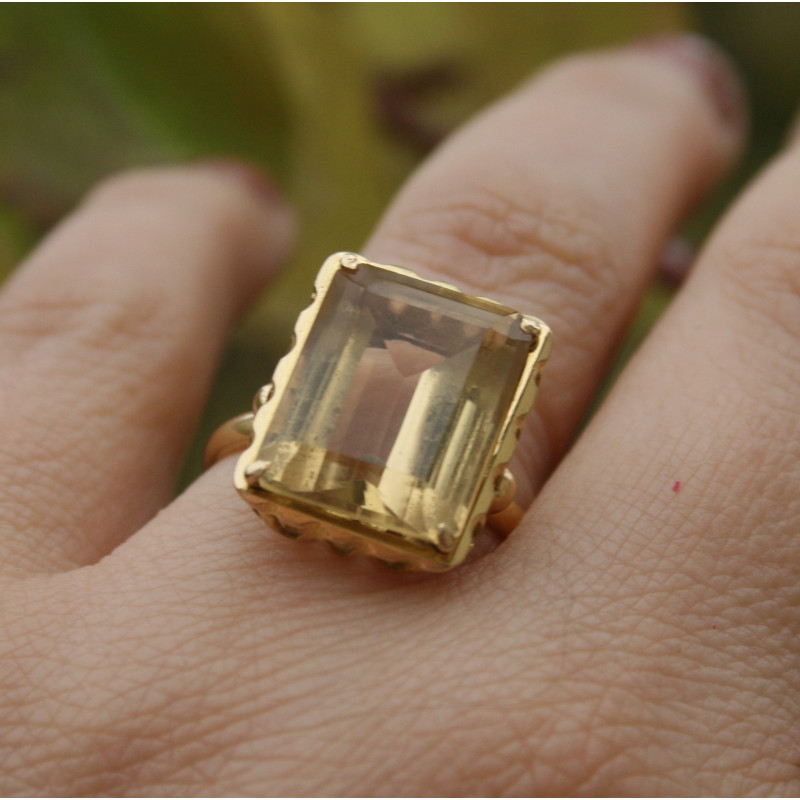 bague citrine or jaune