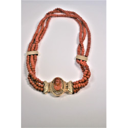 collier ancien corail or