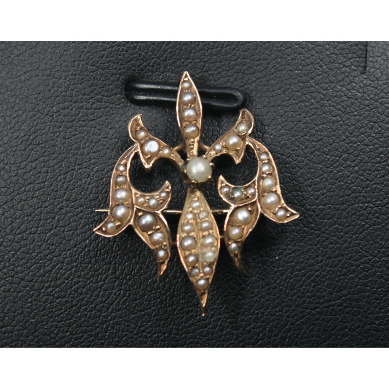 antique fleur de lis brooch