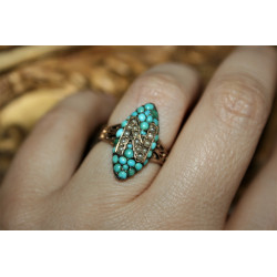 Victorian turquoise and pearl rinh