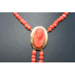 antique coral cameo necklace
