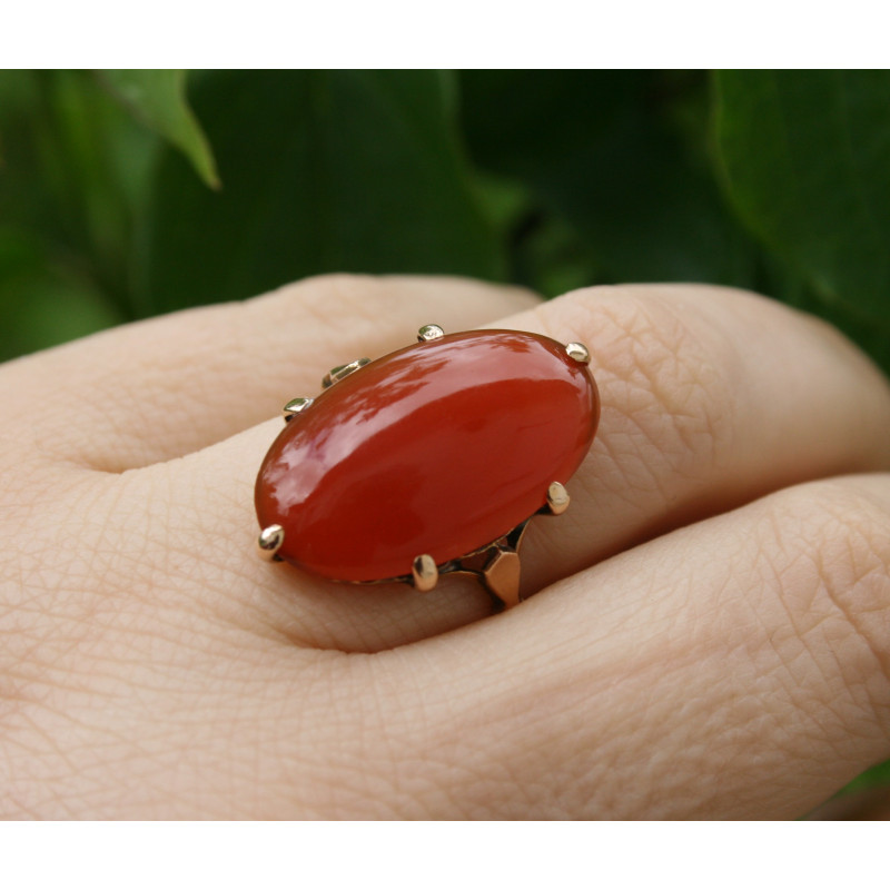 rose gold carnelian ring