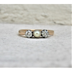 antique pearl and diamond ring