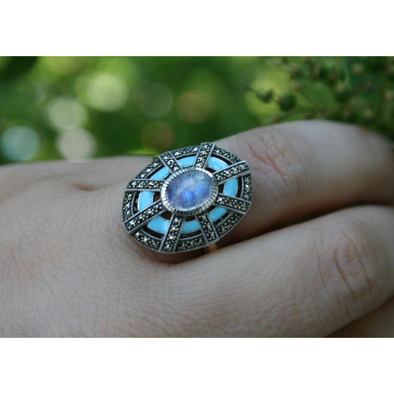 sterling silver and moonstone ring