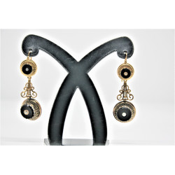 Antique gold and onyx earrings