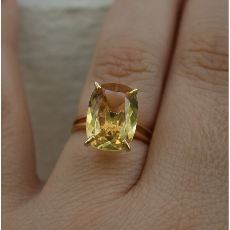 Bague citrine or jaune