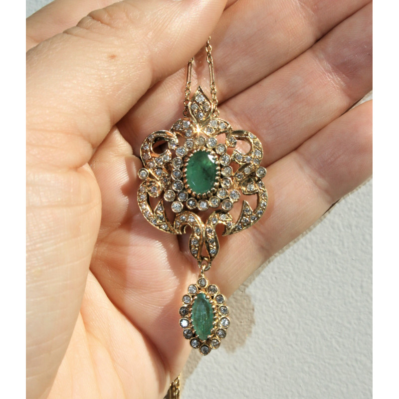 vintage emeralds and diamonds necklace