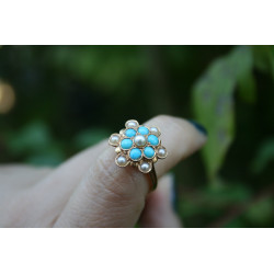 bague turquoise or jaune