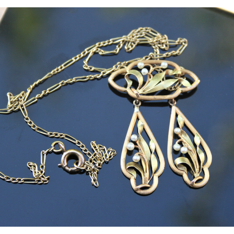 collier art nouveau or 18 carats