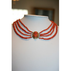 ancien collier corail or 18 carats