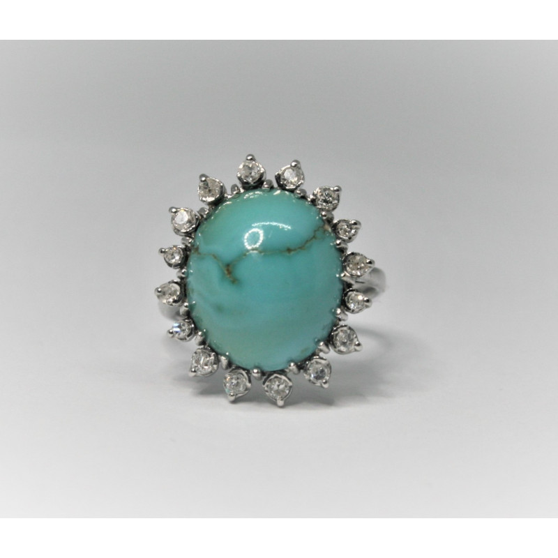 turquoise and diamonds ring