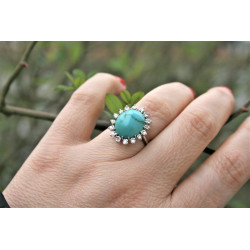 18K gold and turquoise ring
