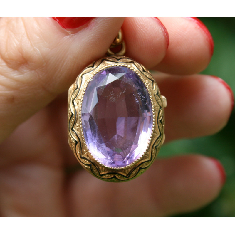 antique amethyst locket