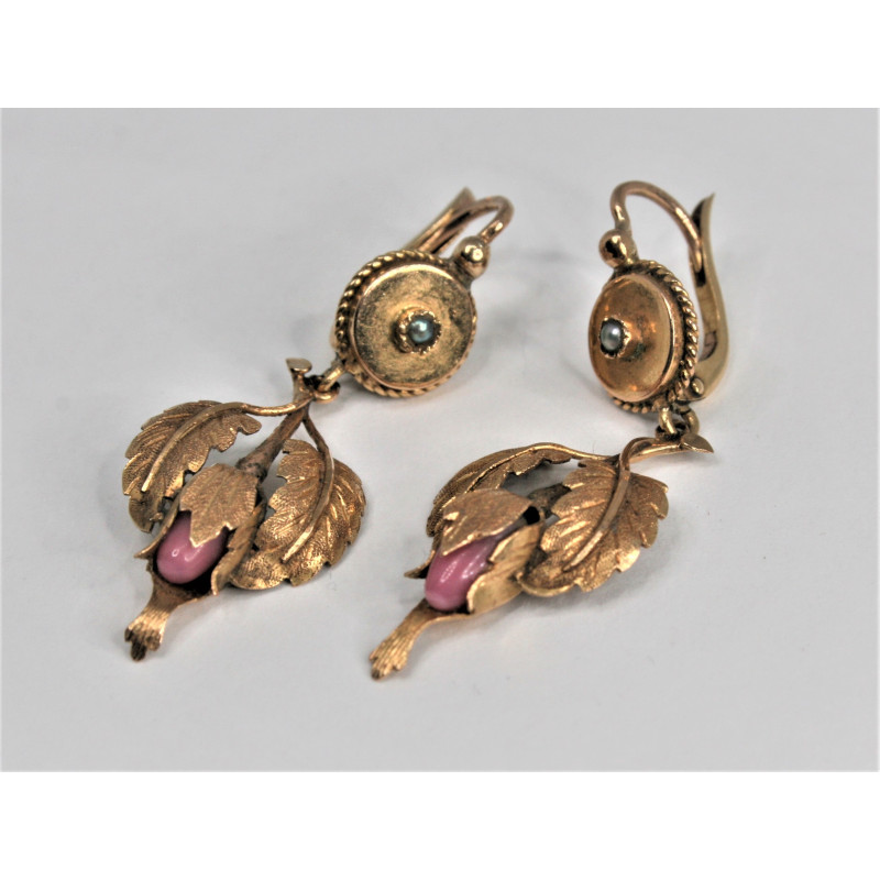 antique conch pearl earrings