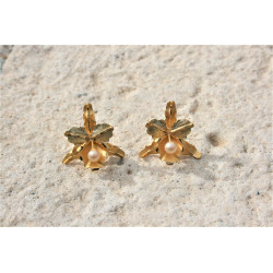 18K gold orchid earrings