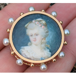 antique portrait brooch