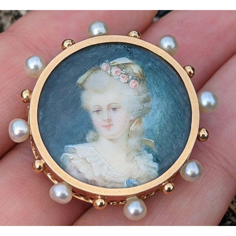 antique portrait brooch