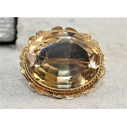 broche citrine ancienne