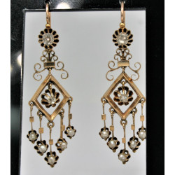 antique day and night earrings