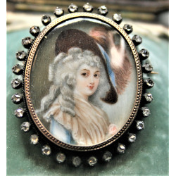 antique portrait brooch