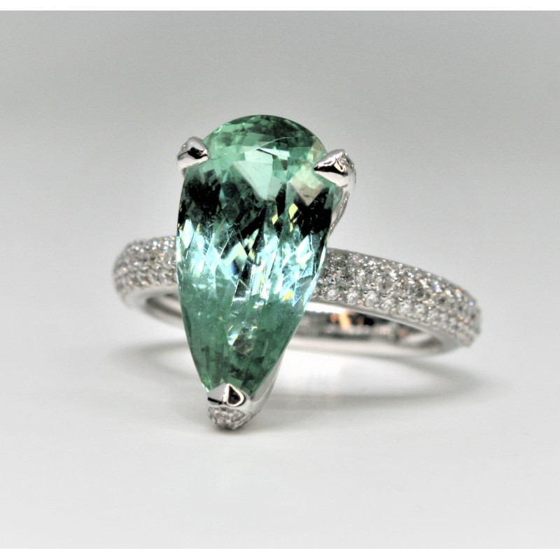 Mint tourmaline ring