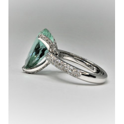 mint tourmaline and diamond ring