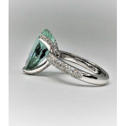 mint tourmaline and diamond ring