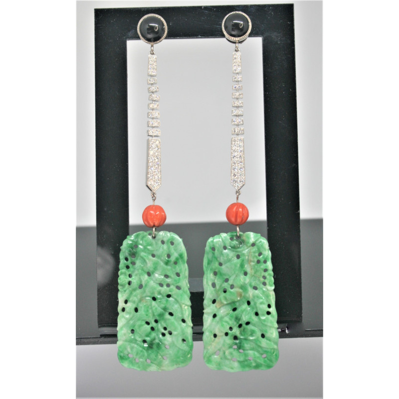 jadeite and diamond earrings