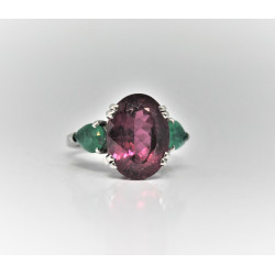 bague tourmaline rouge