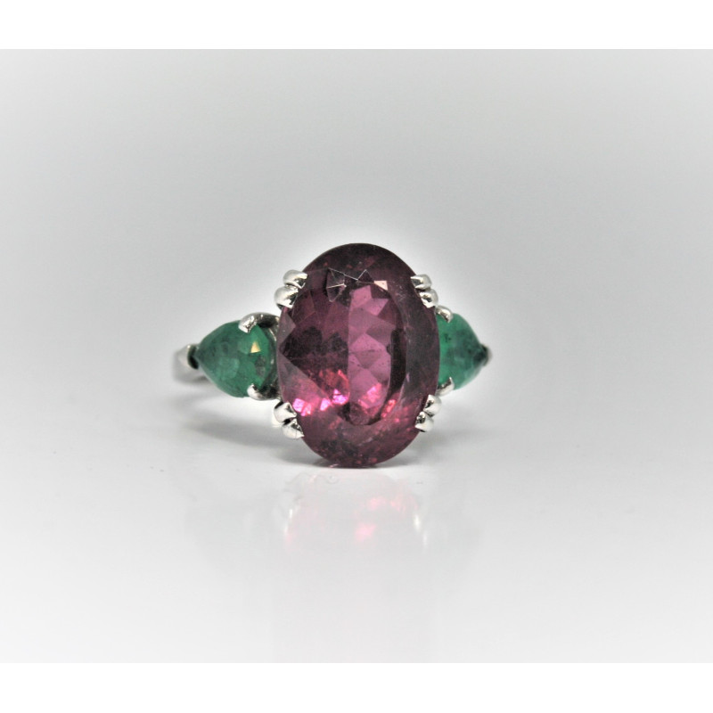 bague tourmaline rouge