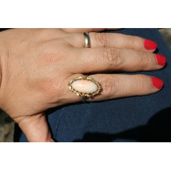 solid gold and coral ring
