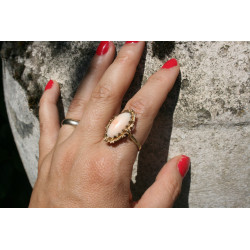 bague or et corail rose