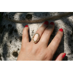vintage angel skin coral ring