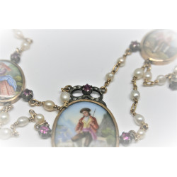 antique portrait necklace