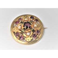 broche ancienne grenats