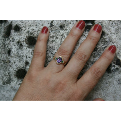 18K gold and amethyst ring