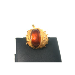 antique chestnut brooch