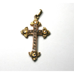 croix ancienne or et perle