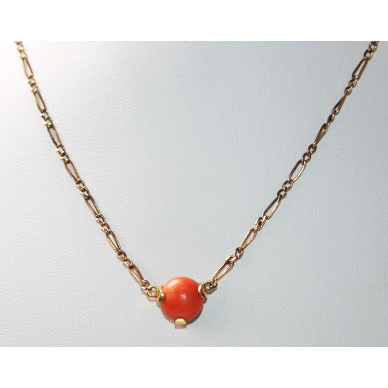 antique gold and coral necklace