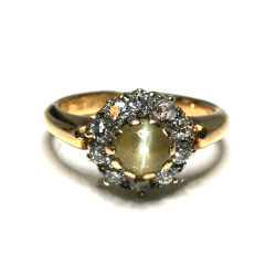 antique cat's eye chrysoberyl ring