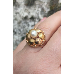 18K gold pearl ring