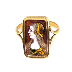 Antique Limoges Enamel ring