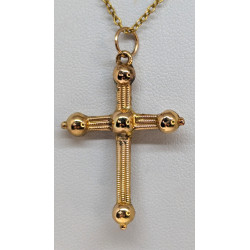 antique 18K gold cross pendant