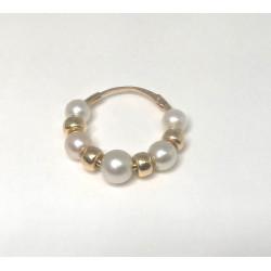 18K gold and pearls estate earrings