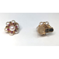 estate 18K gold and pearls earrings
